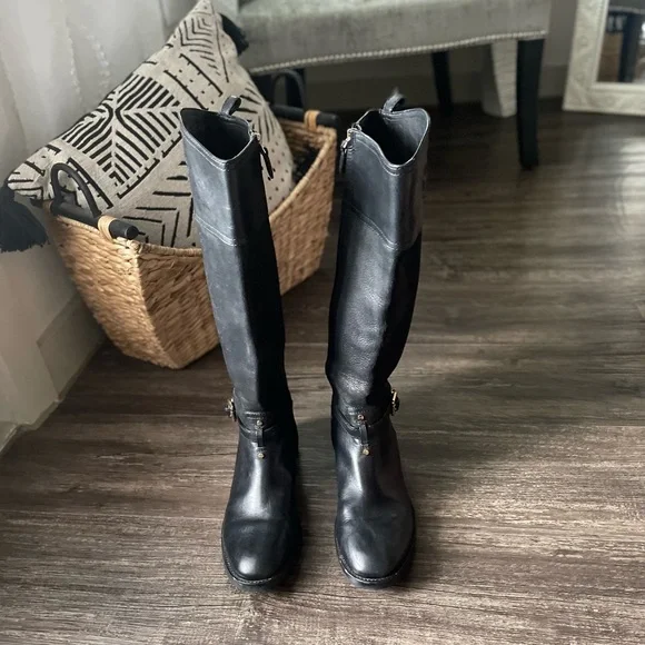 Tory Burch Shoes Tory Burch Black Leather Riding Boots Size 65